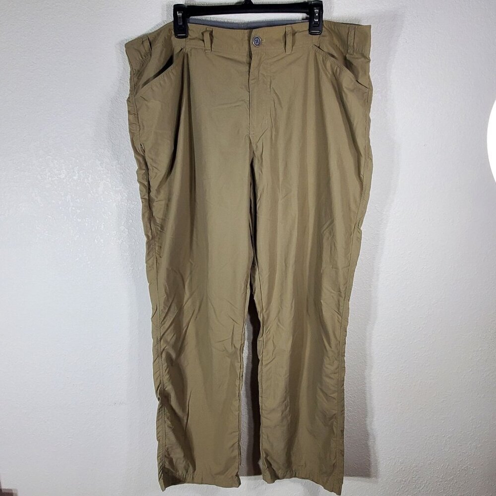 Exofficio Mens 40x32 Insect Shield Khaki Nylon Pants Bug Repellent Lightweight